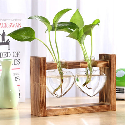 Glass Wood Planter Vase - Voila Finest