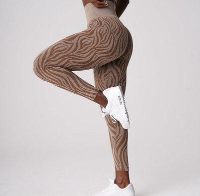 Zebra Pattern Seamless Leggings - Voila Finest