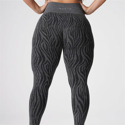 Zebra Pattern Seamless Leggings - Voila Finest