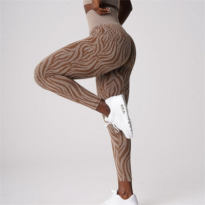 Zebra Pattern Seamless Leggings - Voila Finest