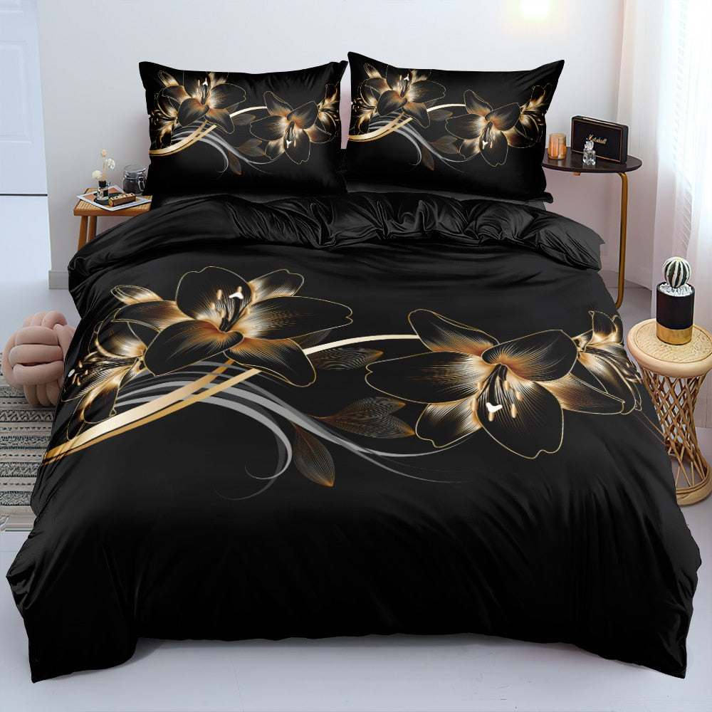 Gold  Flower Bedding Set - Voila Finest