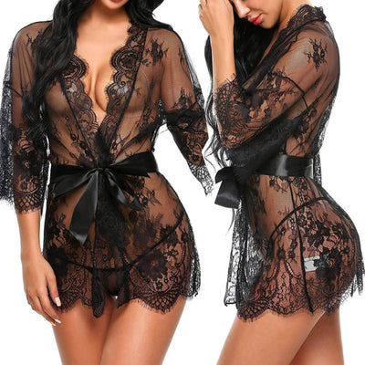 Women Lenceria Lace Pajama - Voila Finest