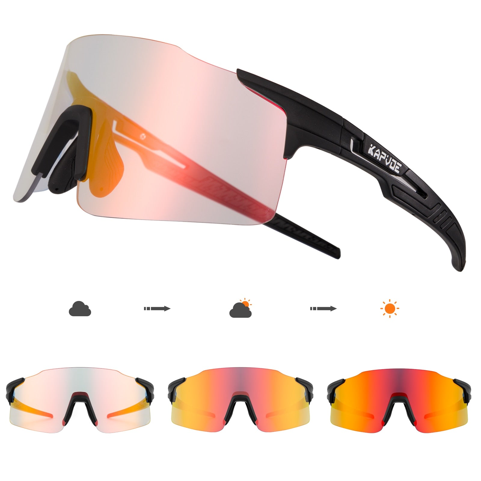 Red Photochromic Cycle Sunglasses - Voila Finest