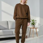 Luxe Comfort Signature Set  Premium Brown Sweatshirt & Jogger Set
